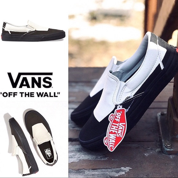 Vans Shoes - NWT Vans Black Overprint White Slip On Skate Shoe